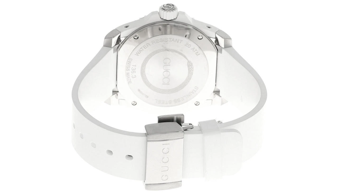 GUCCI Dive 40MM SS White Snake Motif Dial Rubber Men's Watch YA136330 5 GUCCI Dive 40MM SS White Snake Motif Dial Rubber Men's Watch YA136330 - Image 3