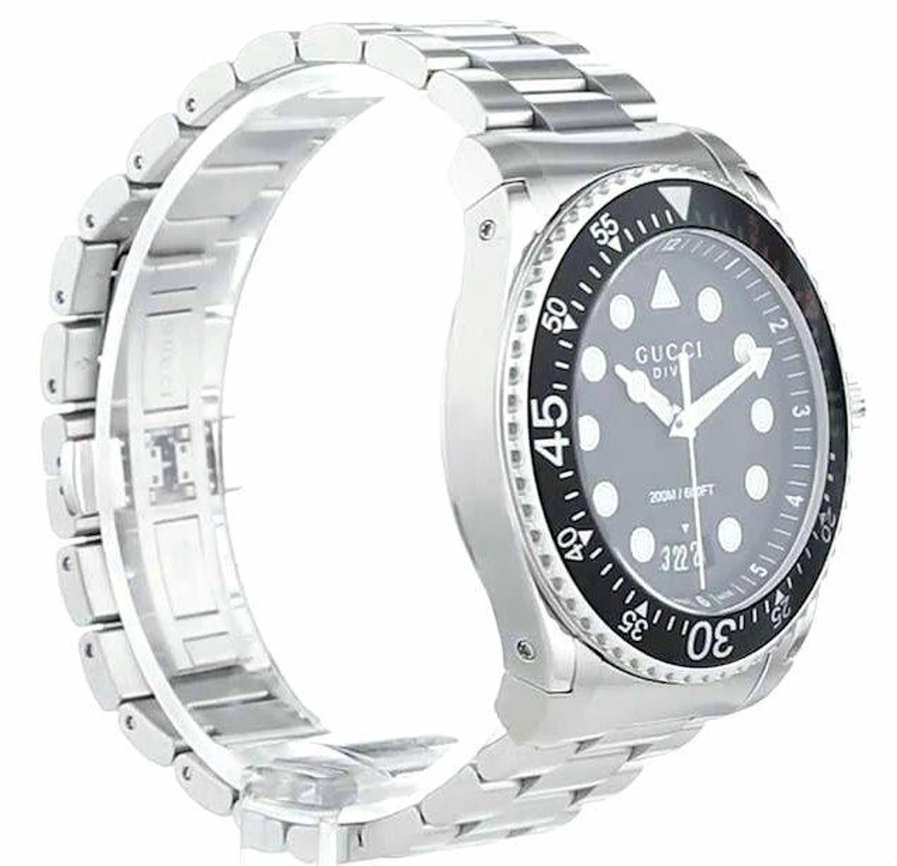 GUCCI Dive 45MM SS BLK Matte Dial Rotating Bezel Men's Watch YA136208A 4 GUCCI Dive 45MM SS BLK Matte Dial Rotating Bezel Men's Watch YA136208A - Image 2
