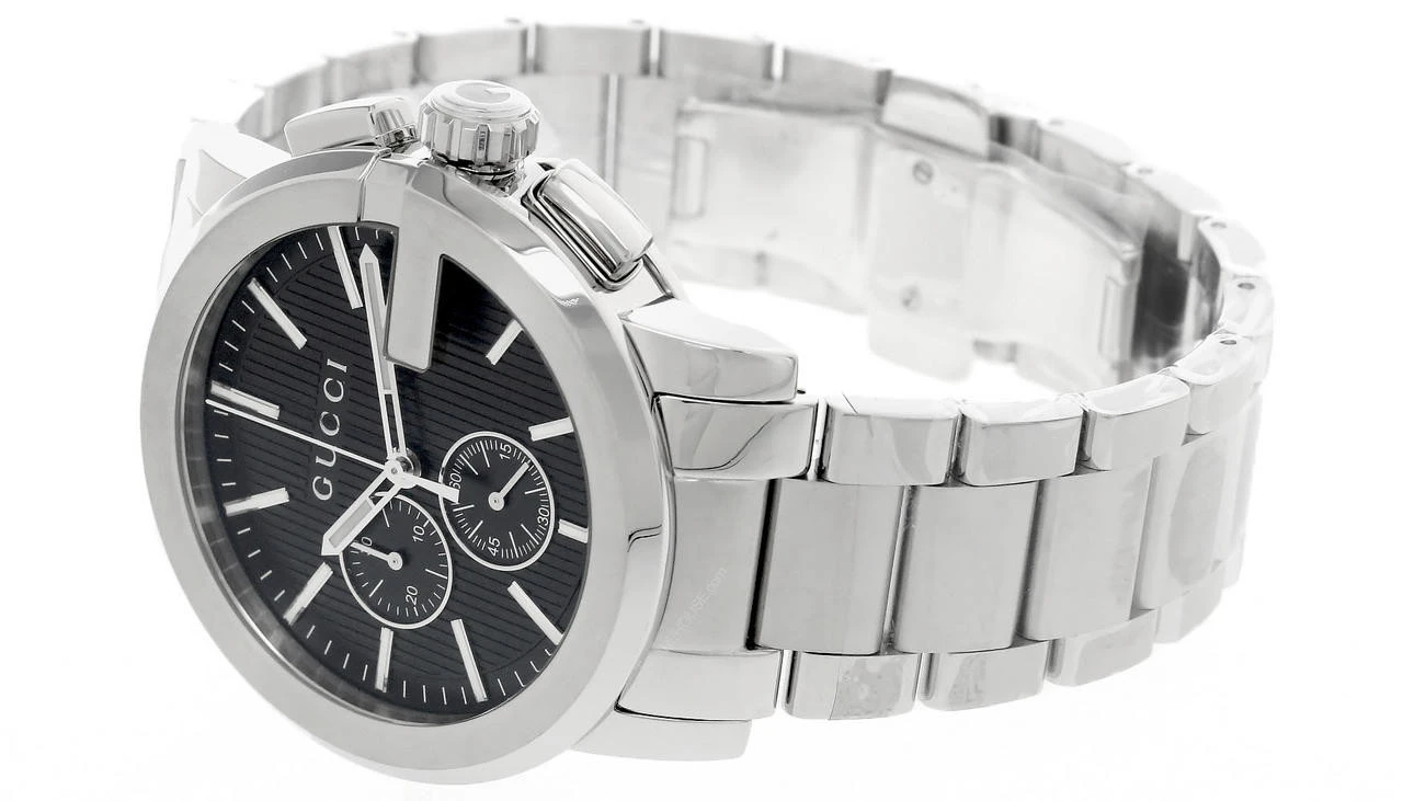 GUCCI-G 44MM CHRONO Stainless Steel Black Dial Men's Watch YA101204 4 GUCCI-G 44MM CHRONO Stainless Steel Black Dial Men's Watch YA101204 - Image 2