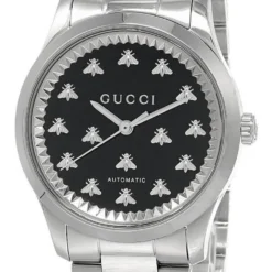 GUCCI G-Timeless 38MM AUTO BLK Onyx Stone Dial Unisex Watch YA1264130