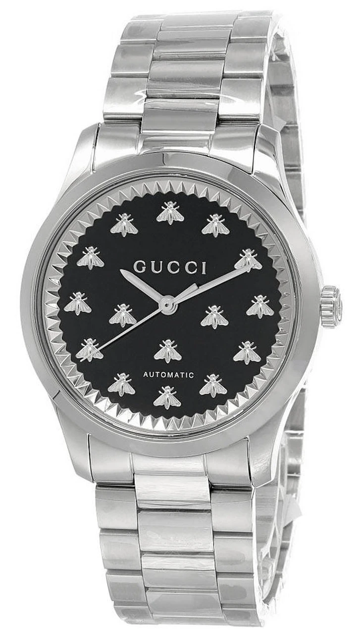 GUCCI G-Timeless 38MM AUTO BLK Onyx Stone Dial Unisex Watch YA1264130 3 GUCCI G-Timeless 38MM AUTO BLK Onyx Stone Dial Unisex Watch YA1264130