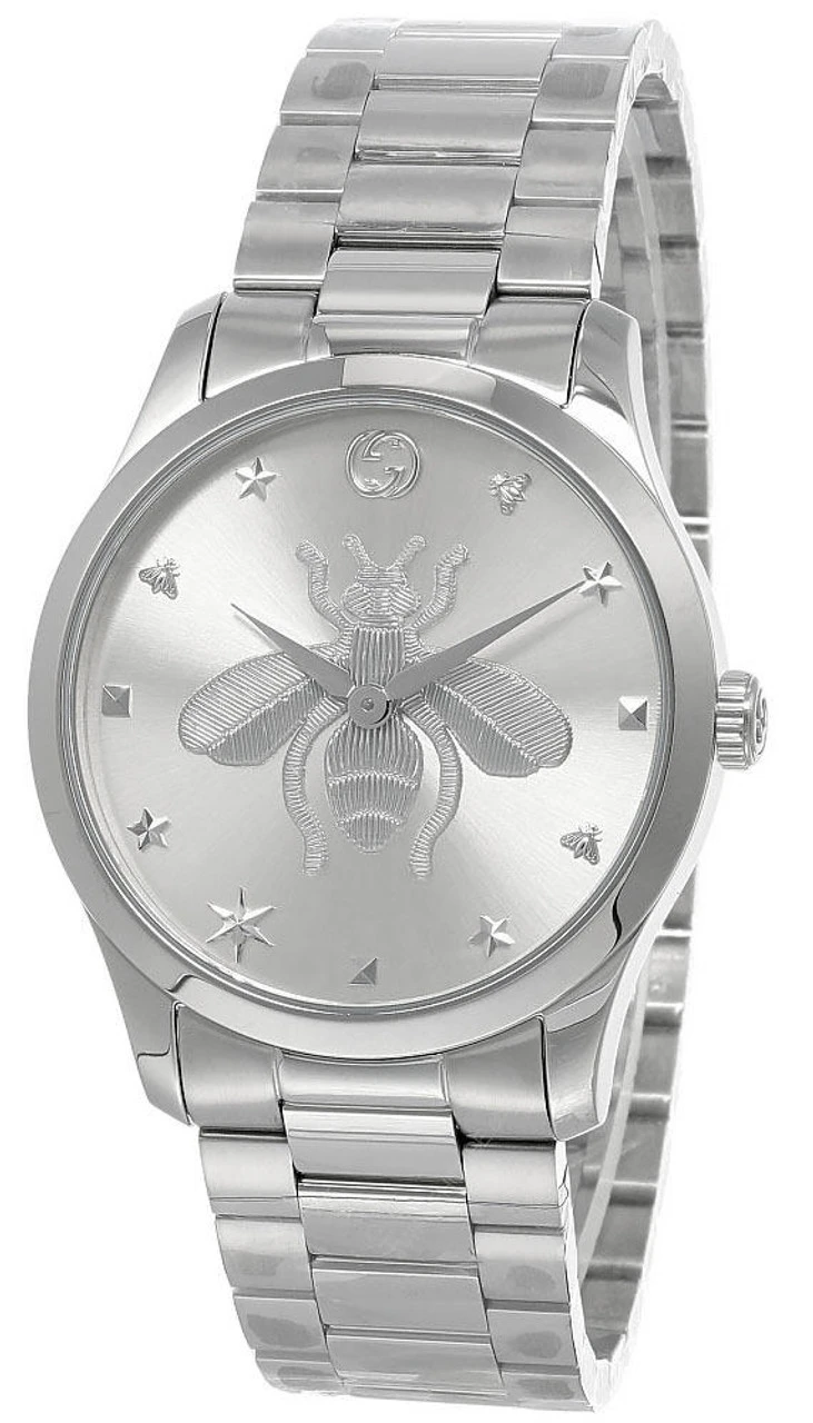 GUCCI G-Timeless 38MM Quartz SS Bee Motif Dial Unisex Watch YA1264126 3 GUCCI G-Timeless 38MM Quartz SS Bee Motif Dial Unisex Watch YA1264126
