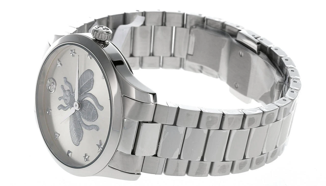 GUCCI G-Timeless 38MM Quartz SS Bee Motif Dial Unisex Watch YA1264126 5 GUCCI G-Timeless 38MM Quartz SS Bee Motif Dial Unisex Watch YA1264126 - Image 3