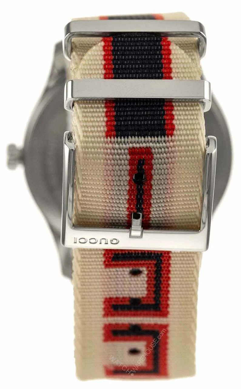 GUCCI G-Timeless 38MM White/Red/Blue Dial Nylon Men's Watch YA1264071 6 GUCCI G-Timeless 38MM White/Red/Blue Dial Nylon Men's Watch YA1264071 - Image 4