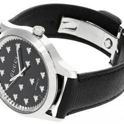 GUCCI G-Timeless 42MM AUTO Black Onyx Stone Dial Men's Watch YA126286 -Lucky shop gucci watches gucci g timeless 42mm auto black onyx stone dial mens watch ya126286 81127.1674703364