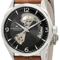HAMILTON Jazzmaster 42MM AUTO Open Heart Leather Men's Watch H32705581