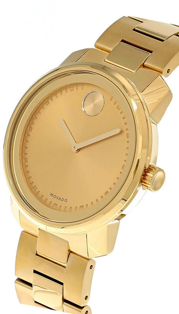 MOVADO Bold 42MM QTZ Gold-Tone Dial SS Link Bracelet Men's Watch 3600258 4 MOVADO Bold 42MM QTZ Gold-Tone Dial SS Link Bracelet Men's Watch 3600258 - Image 2