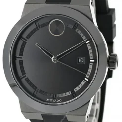 MOVADO Bold 42MM Quartz Black Dial Silicone Strap Men's Watch 3600621