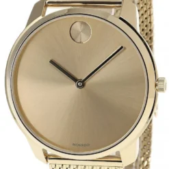 MOVADO Bold 42MM Quartz SS Gold Dial Mesh Bracelet Men's Watch 3600588