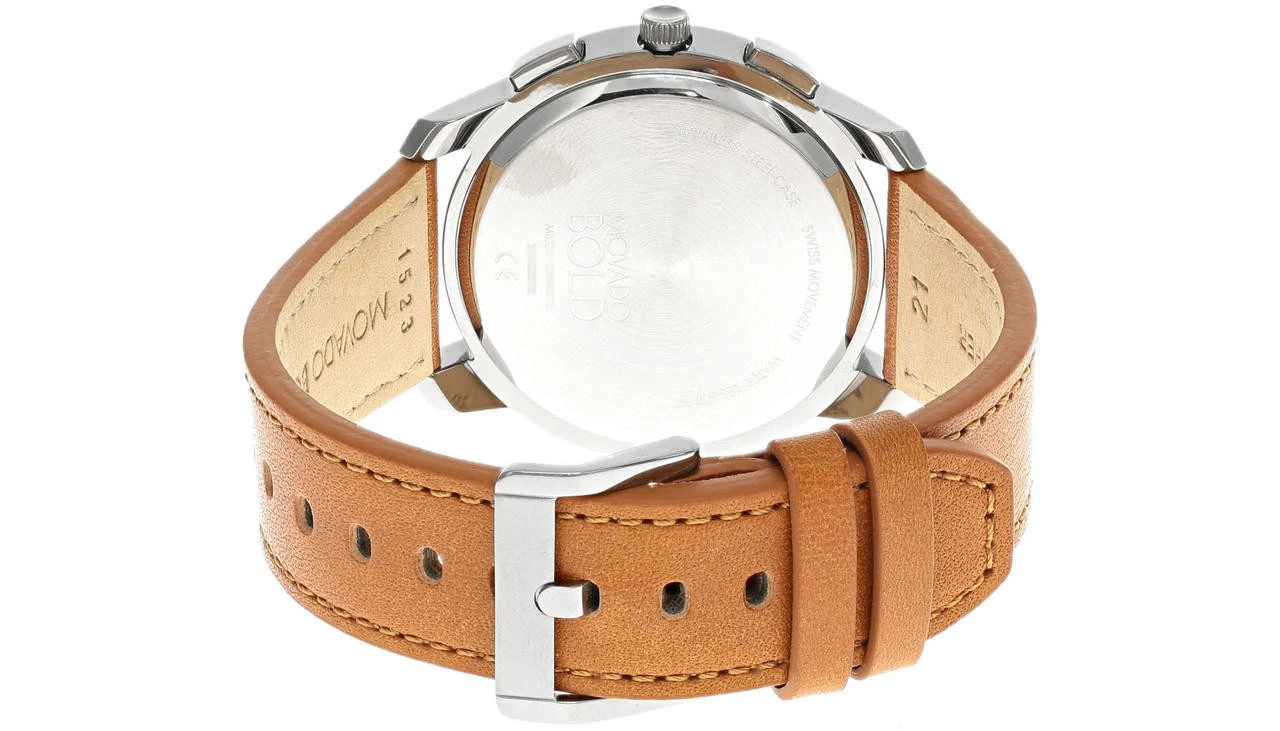 MOVADO Bold Thin 42MM Quartz White Dial Brown LTHR Men's Watch 3600631 5 MOVADO Bold Thin 42MM Quartz White Dial Brown LTHR Men's Watch 3600631 - Image 3