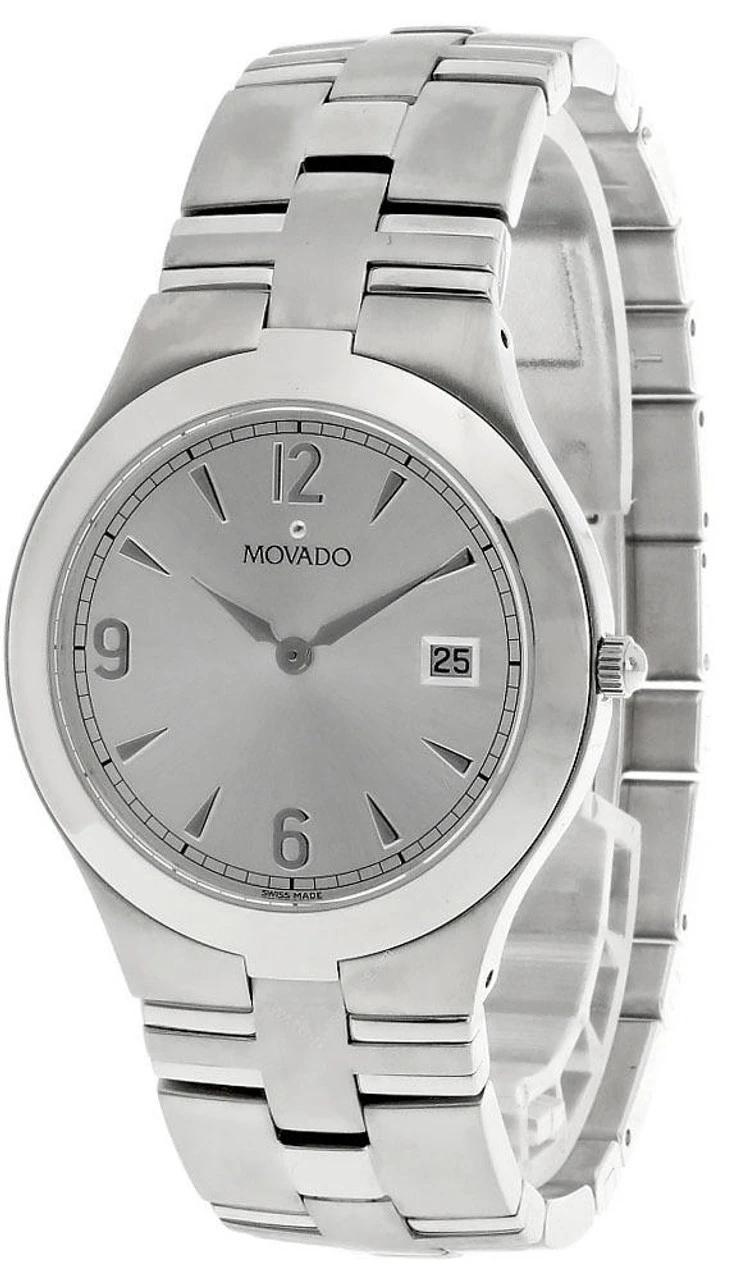 MOVADO Juro Stainless Steel Silver Dial Date Display Men's Watch 0605407 2 MOVADO Juro Stainless Steel Silver Dial Date Display Men's Watch 0605407