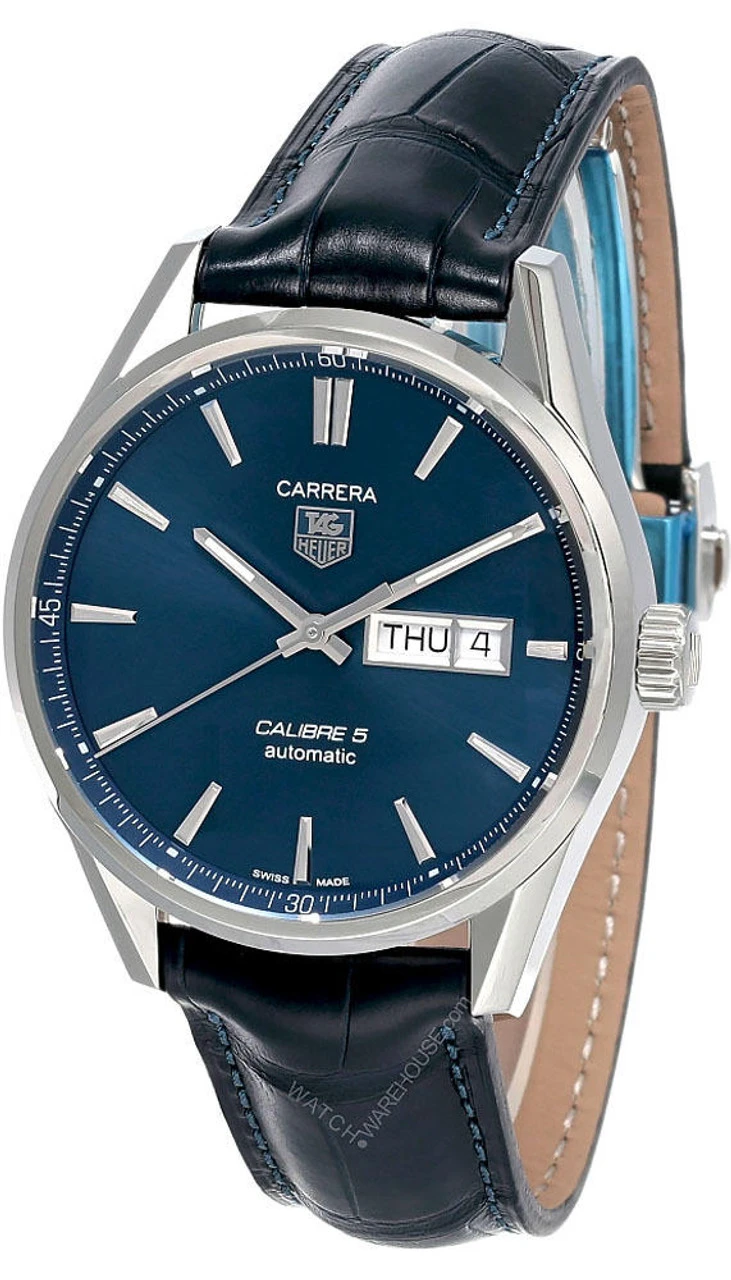TAG HEUER Carrera 41MM AUTO SS Blue Dial LTHR Men's Watch WAR201E.FC6292 3 TAG HEUER Carrera 41MM AUTO SS Blue Dial LTHR Men's Watch WAR201E.FC6292