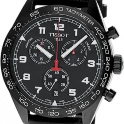 TISSOT PRS CHRONO 45MM Black Dial Leather Men's Watch T131.617.36.052.00
