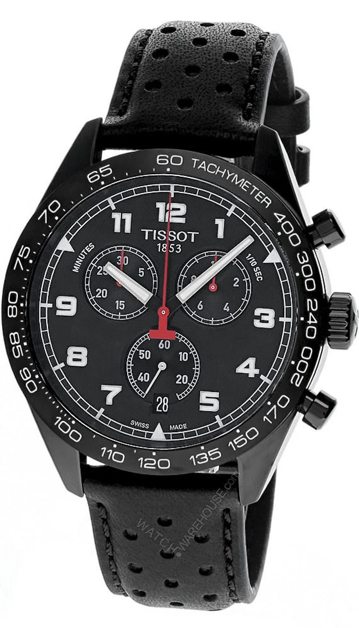 TISSOT PRS CHRONO 45MM Black Dial Leather Men's Watch T131.617.36.052.00 3 TISSOT PRS CHRONO 45MM Black Dial Leather Men's Watch T131.617.36.052.00